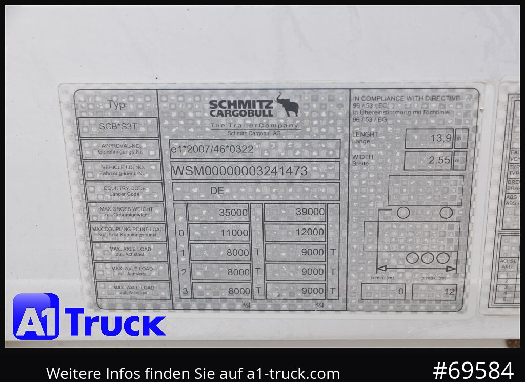 Semirremolque lona SCHMITZ SCS 24, Mega, BPW, verzinkt, VDI 2700, neue Plane