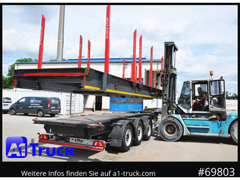Semirremolque maderero FLIEGL SDS01, Langholz, Containeraufbau, Liftachse,