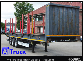 Semirremolque maderero FLIEGL SDS01, Langholz, Containeraufbau, Liftachse,