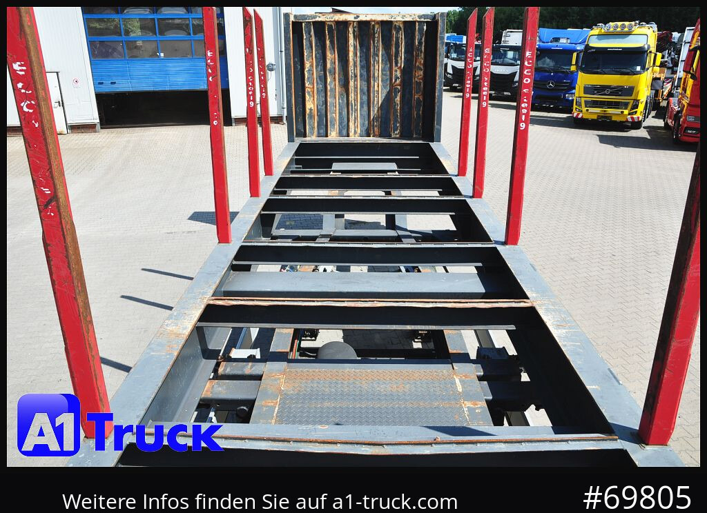 Semirremolque maderero FLIEGL SDS01, Langholz, Containeraufbau, Liftachse,
