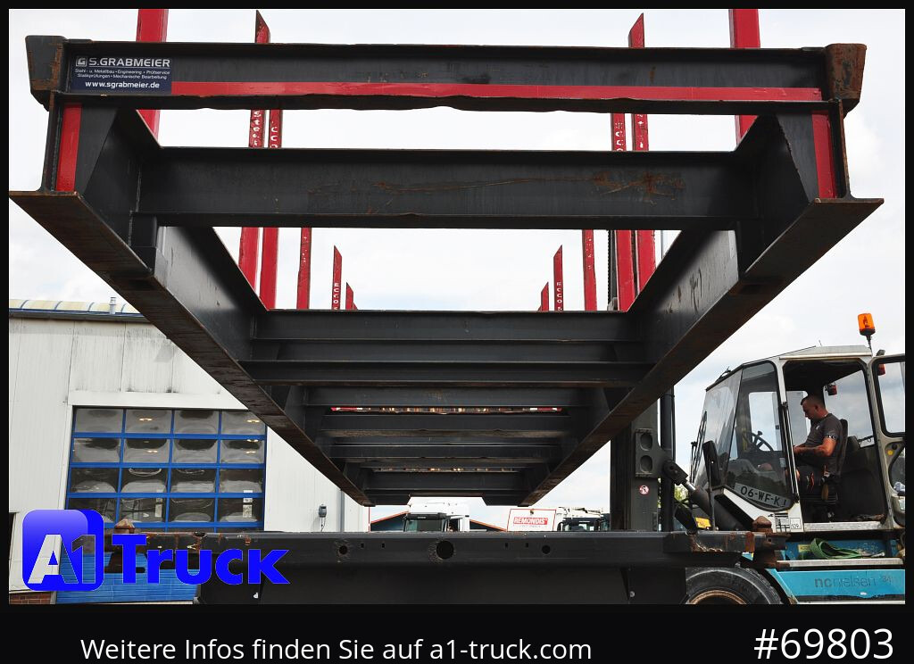 Semirremolque maderero FLIEGL SDS01, Langholz, Containeraufbau, Liftachse,