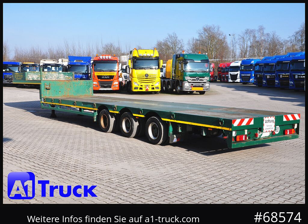 Semirremolque plataforma/ Caja abierta FAYMONVILLE Plattform, ausziehbar, Lenkachse, Tieflader,