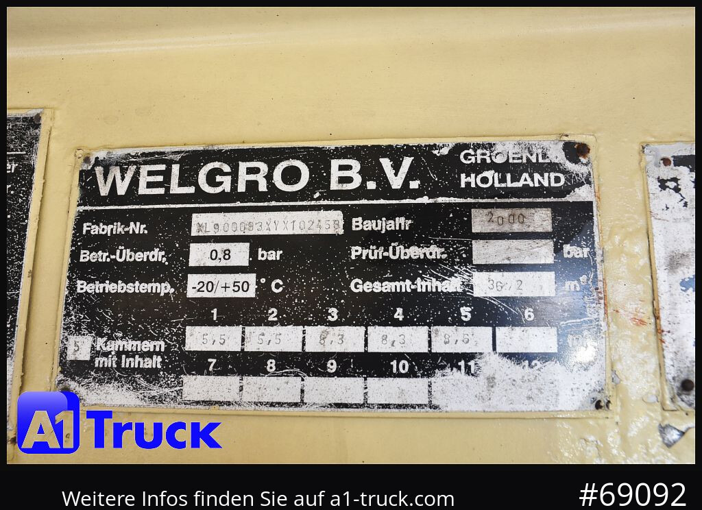 Semirremolque silo FELDBINDER Welgro, 36m³, Silo  5 Kammern, Lenkachse,