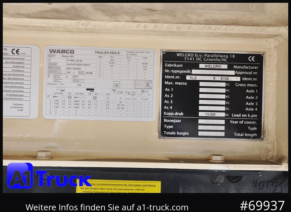Semirremolque silo HEITLING Welgro WSL-97-43-2  52m³, Futter Feed, 8 Kammern