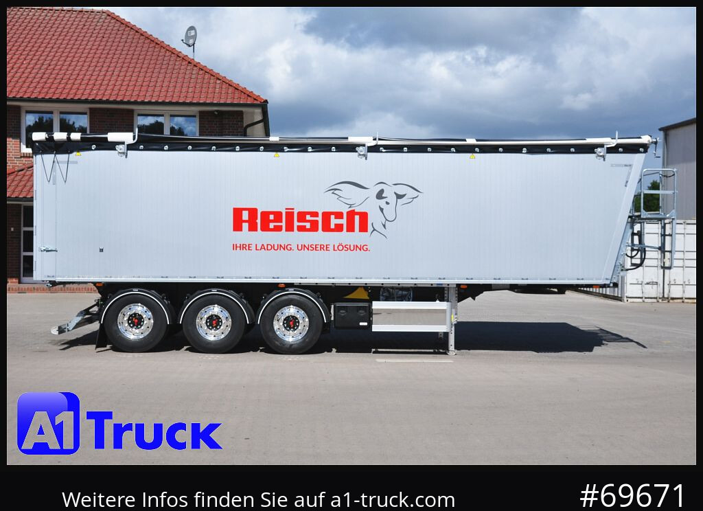 Semirremolque volquete REISCH RHKS, Alu-Kippmulde 52m³, Kombitüren, Alufelgen, Liftachse,