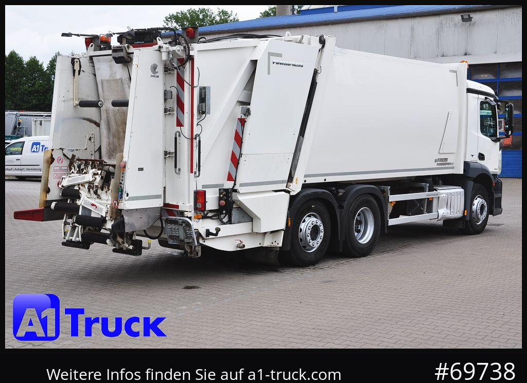 Camión de basura MERCEDES-BENZ Antos 2532 Faun Powerpress II Zöller Detla 2301,