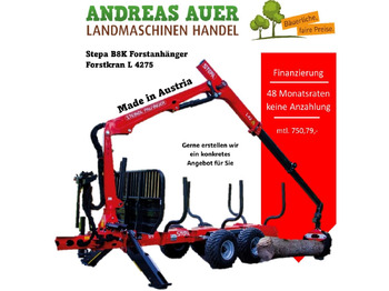 Stepa B8K-Rückewagen mit Forstkran-L 4275 - Remolque forestal: foto 1