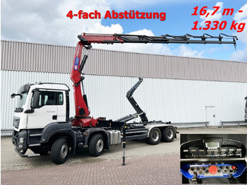 Arrendamiento de MAN TGS 35.480 8X4 BL TGS 35.480 8X4 BL, Intarder, Kran HMF 3220-K6, 4-fach Abstützung, Funk MAN TGS 35.480 8X4 BL TGS 35.480 8X4 BL, Intarder, Kran HMF 3220-K6, 4-fach Abstützung, Funk: foto 1