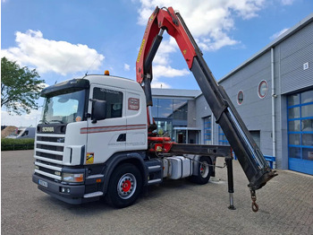 Arrendamiento de Scania 124G-420 / RETARDER / PALFINGER PK32080 / DOUBLE TANK / AIRCO / GOOD CONDITION / MANUAL / EURO-3 / 2004 Scania 124G-420 / RETARDER / PALFINGER PK32080 / DOUBLE TANK / AIRCO / GOOD CONDITION / MANUAL / EURO-3 / 2004: foto 1