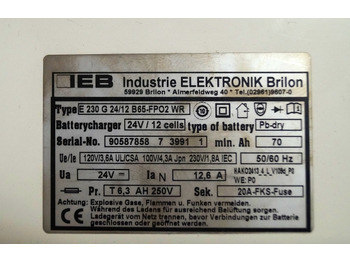 Acumulador para Equipo de manutención IEB 90587858 | IEB charger EFG 230 G 24/12 B65-FP02 WR 24V12,6A 220V 50/60Hz fro: foto 2 Acumulador para Equipo de manutención IEB 90587858 | IEB charger EFG 230 G 24/12 B65-FP02 WR 24V12,6A 220V 50/60Hz fro: foto 2