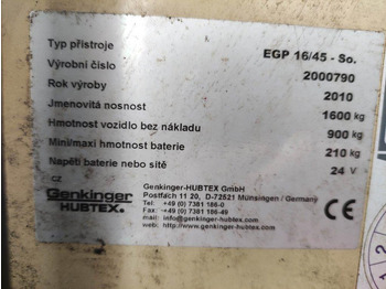 Apilador Hubtex EGP16/45-So: foto 5 Apilador Hubtex EGP16/45-So: foto 5