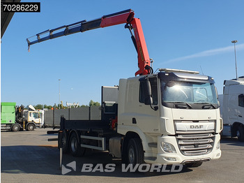 Camión caja abierta, Camión grúa DAF CF 370 CF 6X2 Palfinger PK19.001 SLD D Kran Crane ACC Lift+lenkasche Euro 6: foto 3
