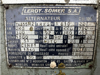 Generador industriale Baudouin Leroy Somer 300 kVA noodstroom generatorset ex Emergency: foto 4
