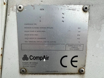Compresor de aire Compair H2180 Deutz 2.1 m3 / min 28 kW 7 Bar Mobiele Diesel Compressor met kenteken: foto 3