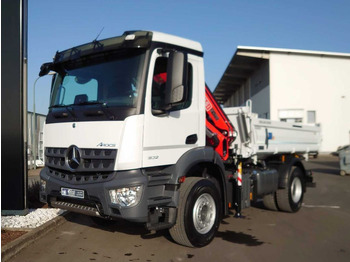 Camión volquete, Camión grúa nuevo Mercedes-Benz Arocs 1832 KK 4x2 Kipper+Kran Fassi F120+Funk: foto 3