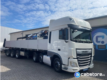 Semirremolque plataforma/ Caja abierta Pacton T3-003 3-assige stenen oplegger 2-assen gestuurd + Kennis  Type 14.000 loopkraan - Rotator - stenenklem: foto 3