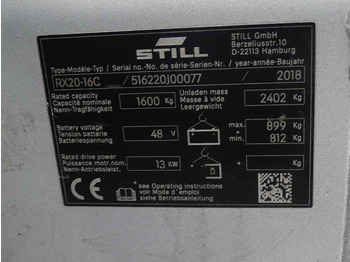 Carretilla elevadora eléctrica Still RX20-16C: foto 5