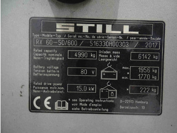 Carretilla elevadora eléctrica Still RX60-50/600: foto 5 Carretilla elevadora eléctrica Still RX60-50/600: foto 5