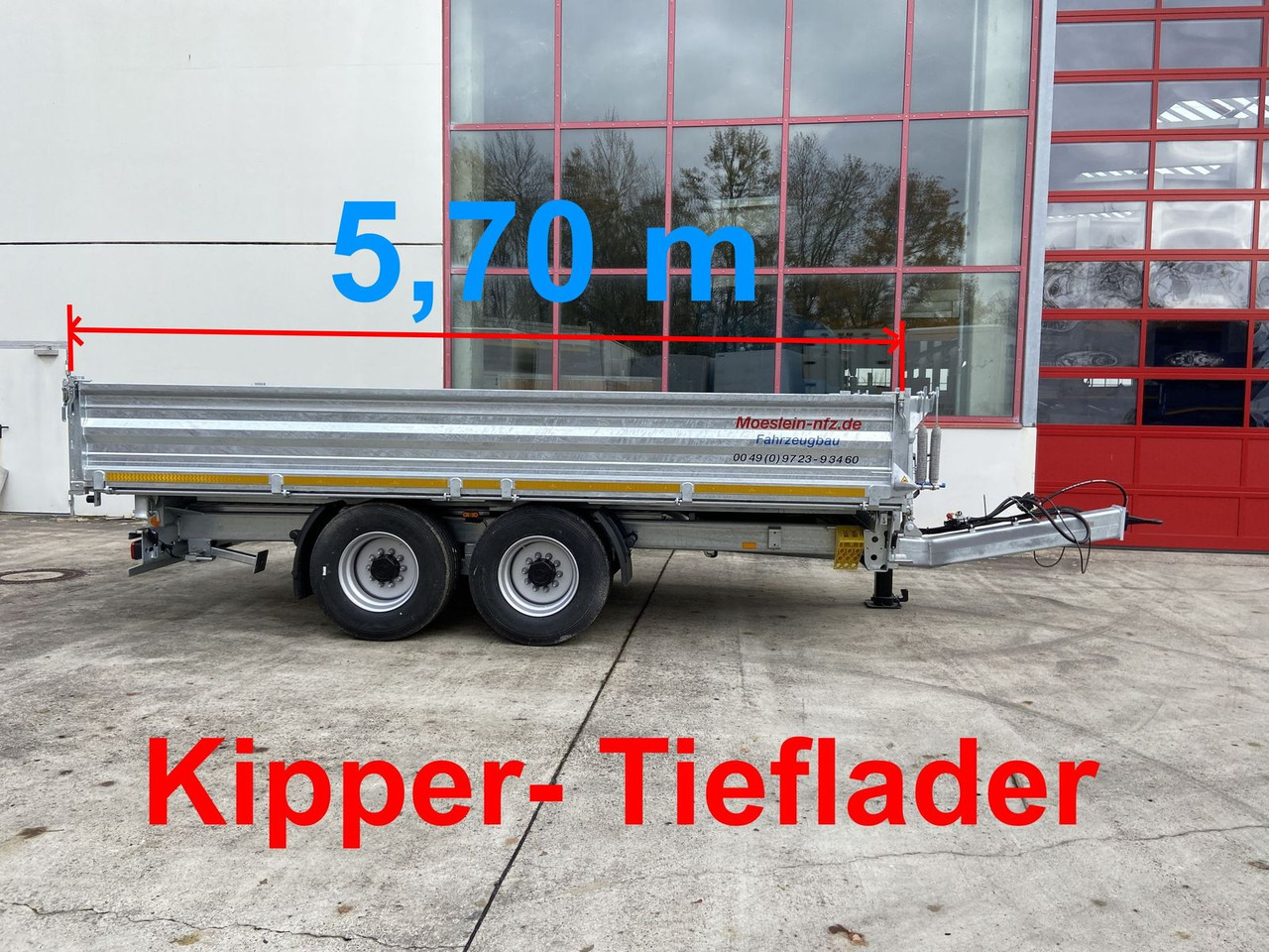 Möslein 14 t Tandem- Kipper Tieflader 5,70 m lang, Brei - Remolque volquete: foto 1 Möslein 14 t Tandem- Kipper Tieflader 5,70 m lang, Brei - Remolque volquete: foto 1