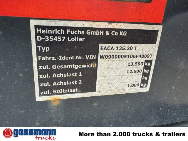 FUCHS EACA 135.20 T, Absetzanhänger für 1 - Remolque portacontenedore/ Intercambiable: foto 2 FUCHS EACA 135.20 T, Absetzanhänger für 1 - Remolque portacontenedore/ Intercambiable: foto 2