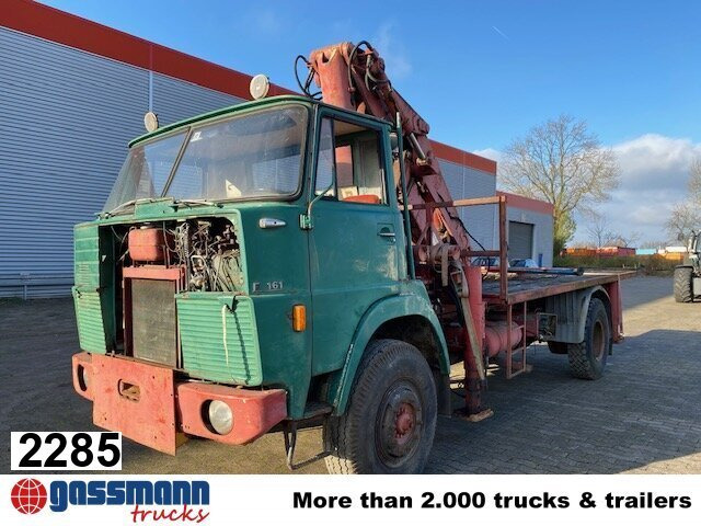 HENSCHEL F 161 AK 4x4 mit Kran Atlas AK 5007 - Camión caja abierta, Camión grúa: foto 1 HENSCHEL F 161 AK 4x4 mit Kran Atlas AK 5007 - Camión caja abierta, Camión grúa: foto 1