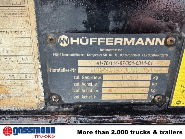 Hüffermann HSA 18.70 Schlittenabroller - Remolque multilift/ Portacontenedores de cadenas: foto 4 Hüffermann HSA 18.70 Schlittenabroller - Remolque multilift/ Portacontenedores de cadenas: foto 4