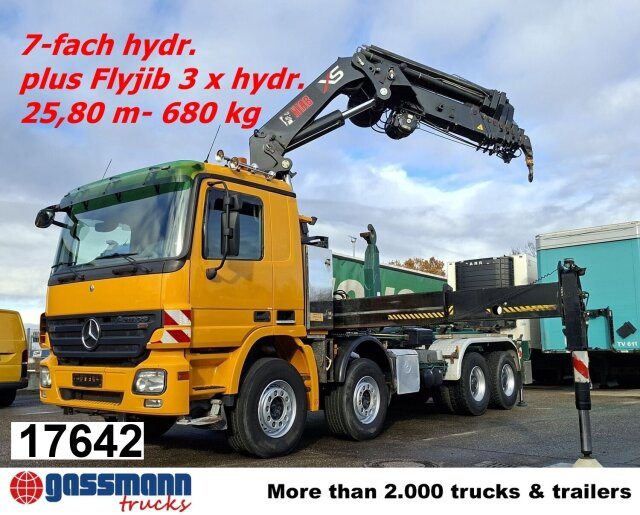Mercedes-Benz Actros 4146 K 8x4/4, Retarder, Kran Hiab XS 477 - Camión multibasculante, Camión grúa: foto 1 Mercedes-Benz Actros 4146 K 8x4/4, Retarder, Kran Hiab XS 477 - Camión multibasculante, Camión grúa: foto 1