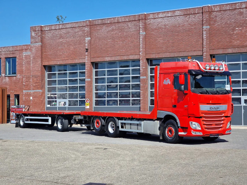 DAF XF 410 6x2 SpaceCab - Flatbed - Euro 6 + 2 axle trailer BPW - Camión caja abierta: foto 1 DAF XF 410 6x2 SpaceCab - Flatbed - Euro 6 + 2 axle trailer BPW - Camión caja abierta: foto 1