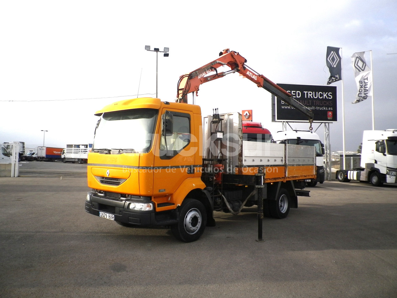 RENAULT MIDLUM 220.14C GRUA - Camión caja abierta, Camión grúa: foto 1 RENAULT MIDLUM 220.14C GRUA - Camión caja abierta, Camión grúa: foto 1