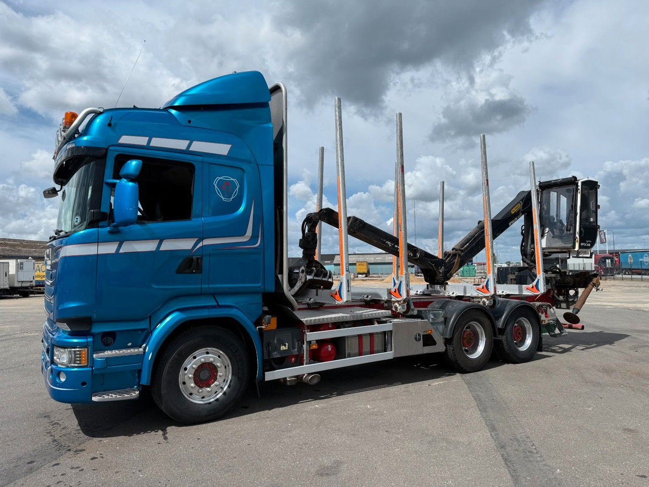 Scania R730 V8 6x4 Palfinger Epsilon M12L80 / Holz Wood - Camión forestal, Camión grúa: foto 1 Scania R730 V8 6x4 Palfinger Epsilon M12L80 / Holz Wood - Camión forestal, Camión grúa: foto 1
