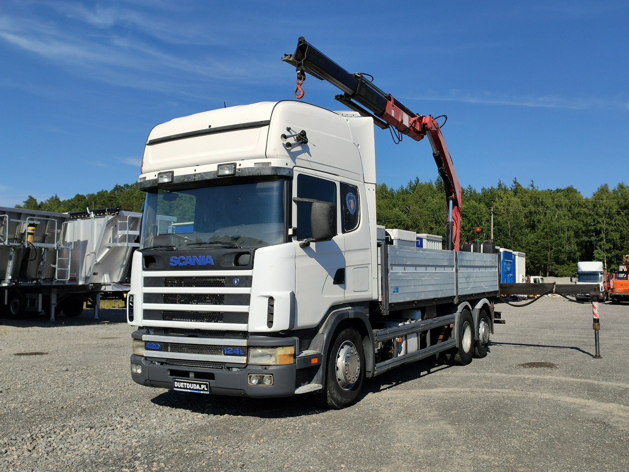 Camión caja abierta, Camión grúa Scania 124L 420 6x2 Retarder HDS FASSI F170 Budowlanka: foto 8