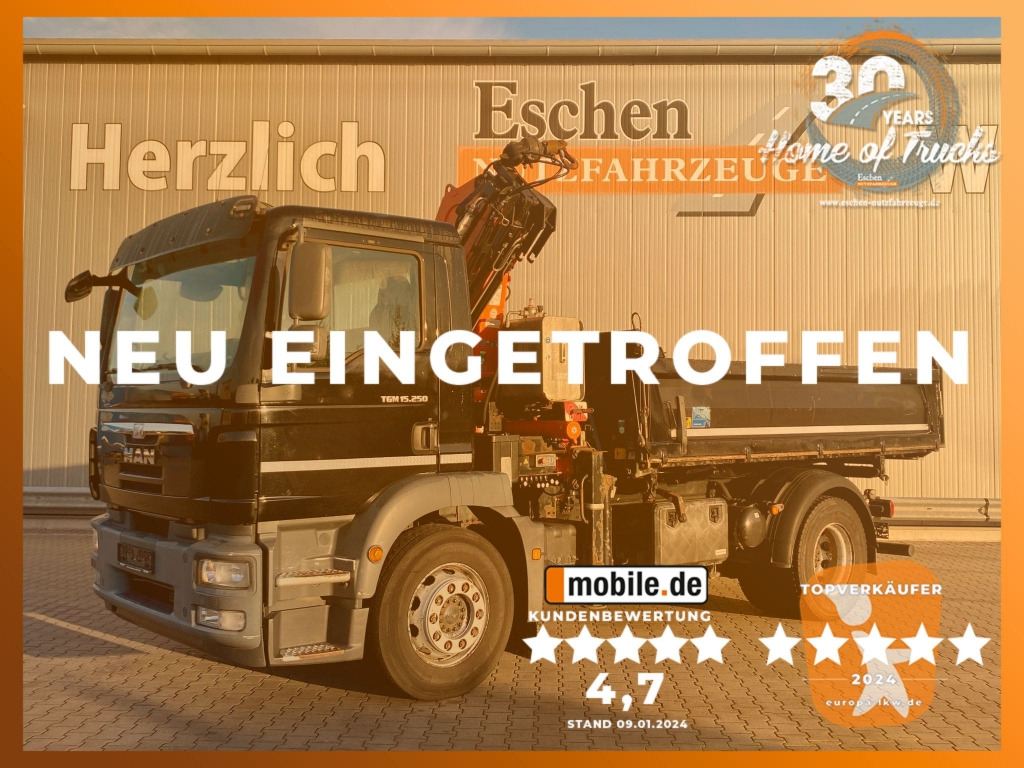 MAN TGM 15.250 4x2 BL / Atlas AK 88.3 Faltkran - Camión volquete, Camión grúa: foto 1 MAN TGM 15.250 4x2 BL / Atlas AK 88.3 Faltkran - Camión volquete, Camión grúa: foto 1