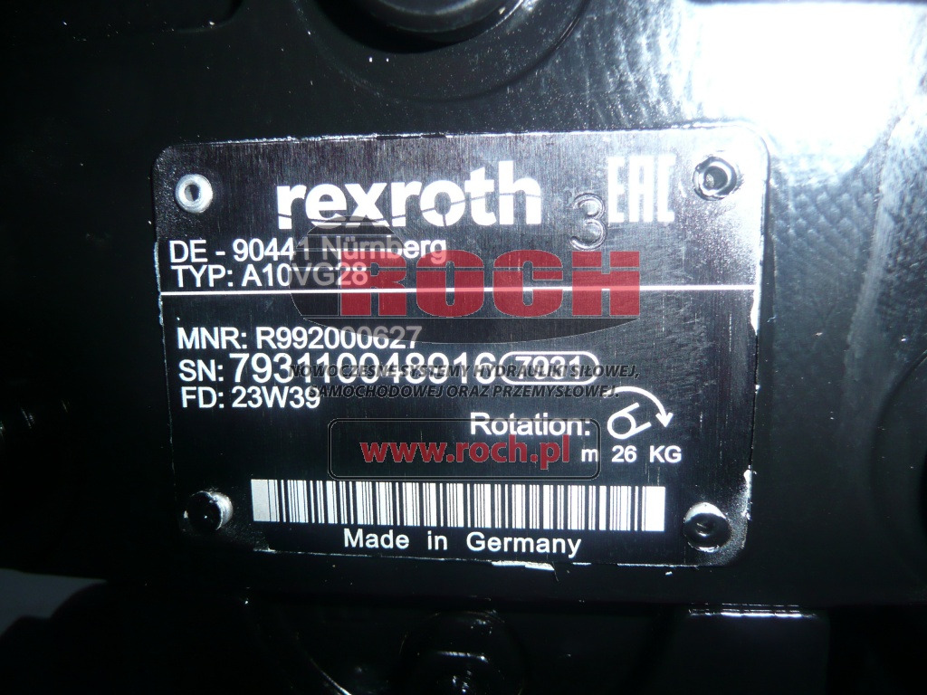 REXROTH A10VG28 BOMAG 05800944 - Bomba hidráulica: foto 2 REXROTH A10VG28 BOMAG 05800944 - Bomba hidráulica: foto 2