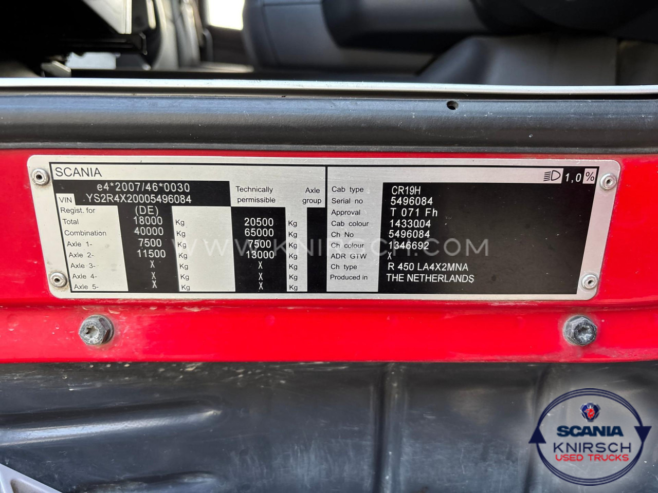 SCANIA R450LA4x2MNA / Hydraulik / 4-Balg / Scania Service - Cabeza tractora: foto 4 SCANIA R450LA4x2MNA / Hydraulik / 4-Balg / Scania Service - Cabeza tractora: foto 4