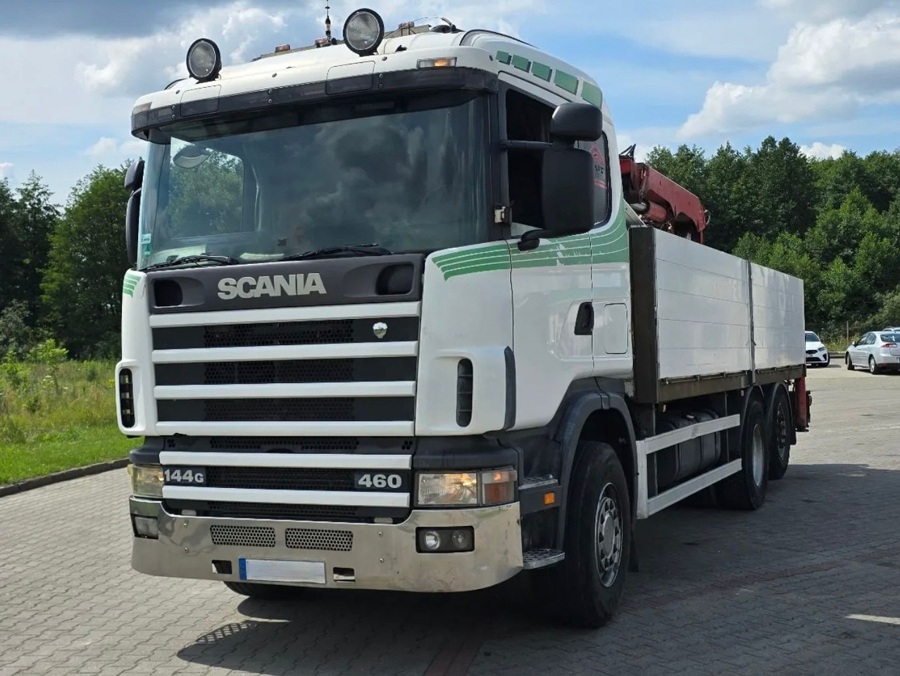 SCANIA 144.460 - Camión caja abierta, Camión grúa: foto 2 SCANIA 144.460 - Camión caja abierta, Camión grúa: foto 2