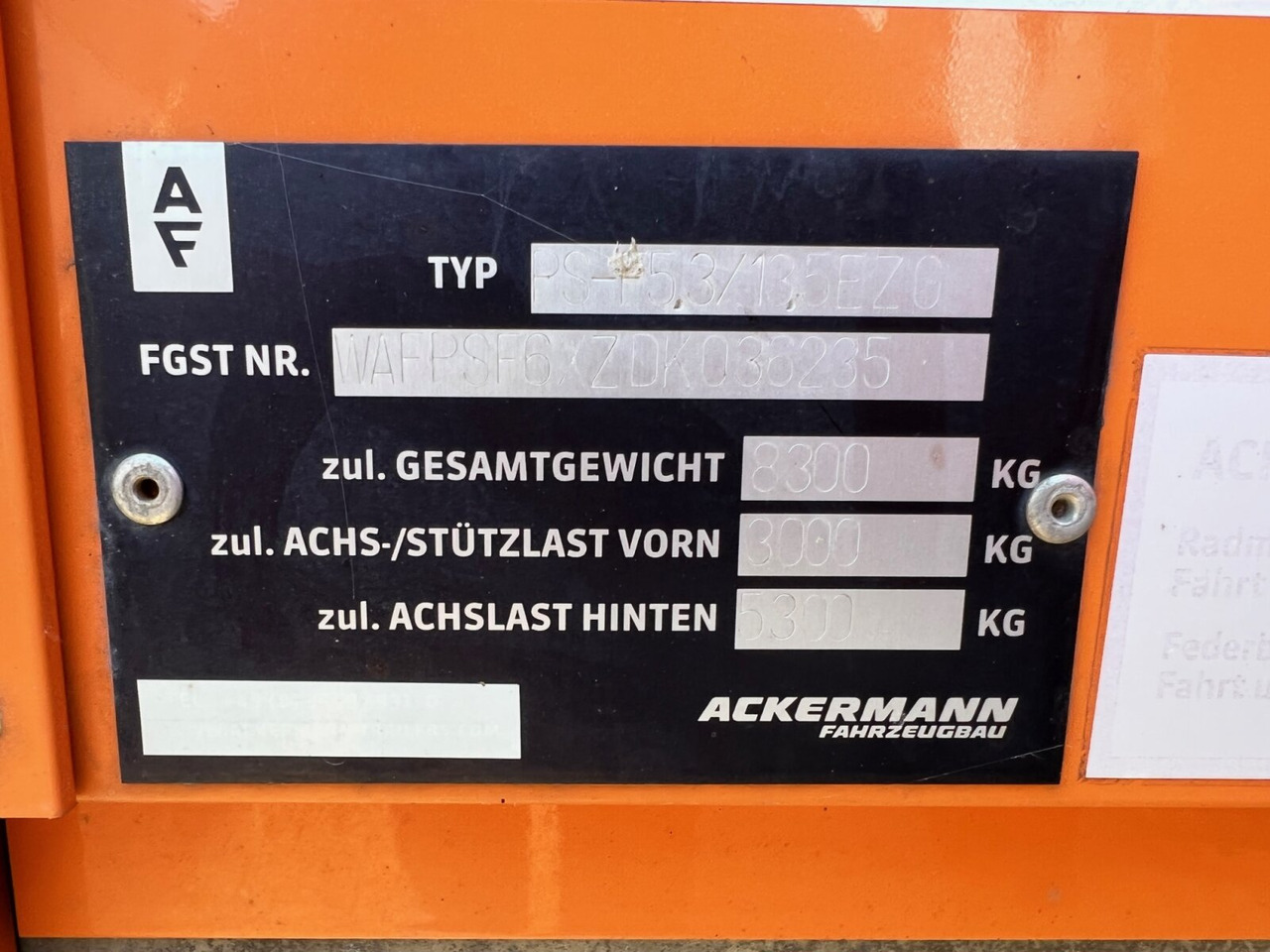 Ackermann PS-F 5.3/13.5 EZG SPS PS-F 5.3/13.5 EZG SPS, Edscha-Verdeck, Lenkachse - Semirremolque lona: foto 5 Ackermann PS-F 5.3/13.5 EZG SPS PS-F 5.3/13.5 EZG SPS, Edscha-Verdeck, Lenkachse - Semirremolque lona: foto 5