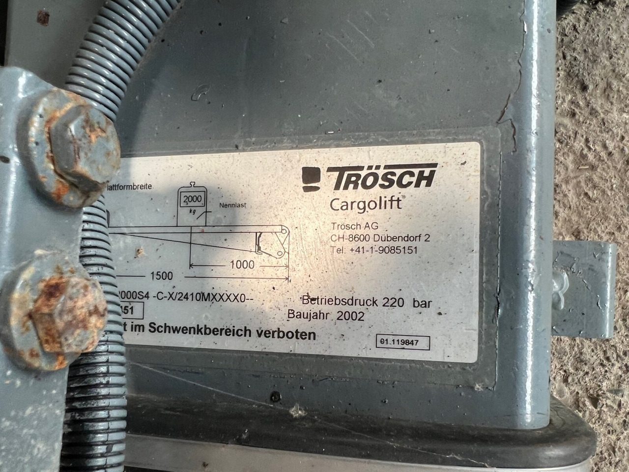 Trampilla elevadora BC2000S4 Ladebordwand BC2000S4 Ladebordwand, Ex-Schweizer Armee: foto 6