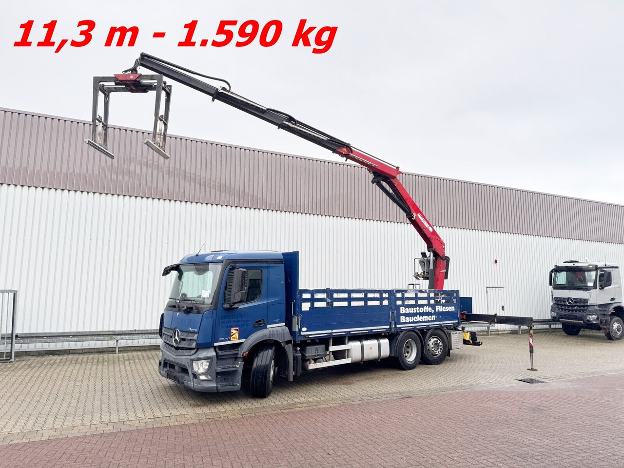Mercedes-Benz Antos 2540 L 6x2 Antos 2540 L 6x2, Lenkachse, HMF 2110-L3 Heckkran - Camión grúa, Camión caja abierta: foto 1 Mercedes-Benz Antos 2540 L 6x2 Antos 2540 L 6x2, Lenkachse, HMF 2110-L3 Heckkran - Camión grúa, Camión caja abierta: foto 1