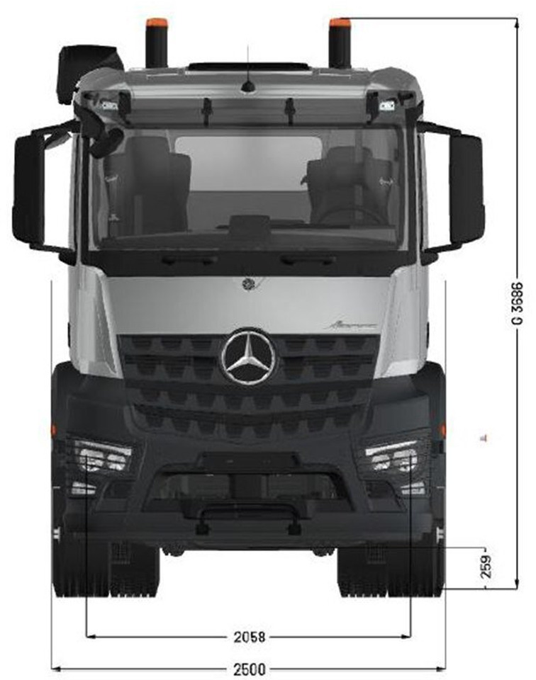 Mercedes-Benz Arocs 3253 L 8x4/4 Arocs 3253 L 8x4/4, MultimediaCockpit, Navi, Motorabtrieb - Camión chasis: foto 3 Mercedes-Benz Arocs 3253 L 8x4/4 Arocs 3253 L 8x4/4, MultimediaCockpit, Navi, Motorabtrieb - Camión chasis: foto 3