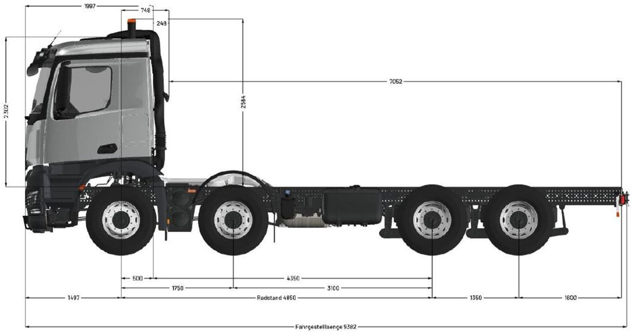 Mercedes-Benz Arocs 3253 L 8x4/4 Arocs 3253 L 8x4/4, MultimediaCockpit, Navi, Motorabtrieb - Camión chasis: foto 5 Mercedes-Benz Arocs 3253 L 8x4/4 Arocs 3253 L 8x4/4, MultimediaCockpit, Navi, Motorabtrieb - Camión chasis: foto 5
