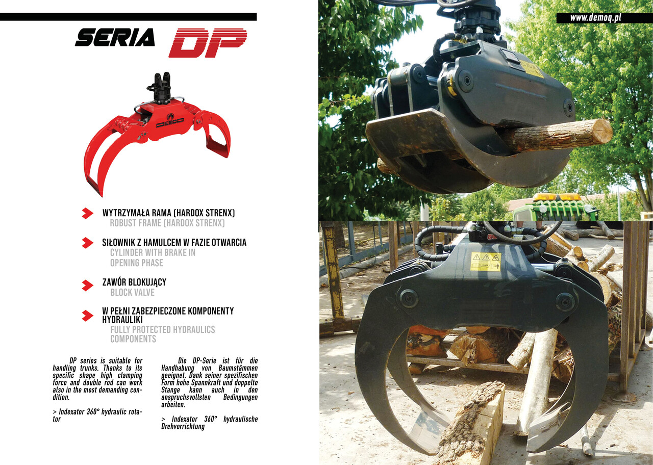 DEMOQ DP200 Log Grab 3160 kg - Pinza de manipulación para Maquinaria de construcción: foto 2 DEMOQ DP200 Log Grab 3160 kg - Pinza de manipulación para Maquinaria de construcción: foto 2