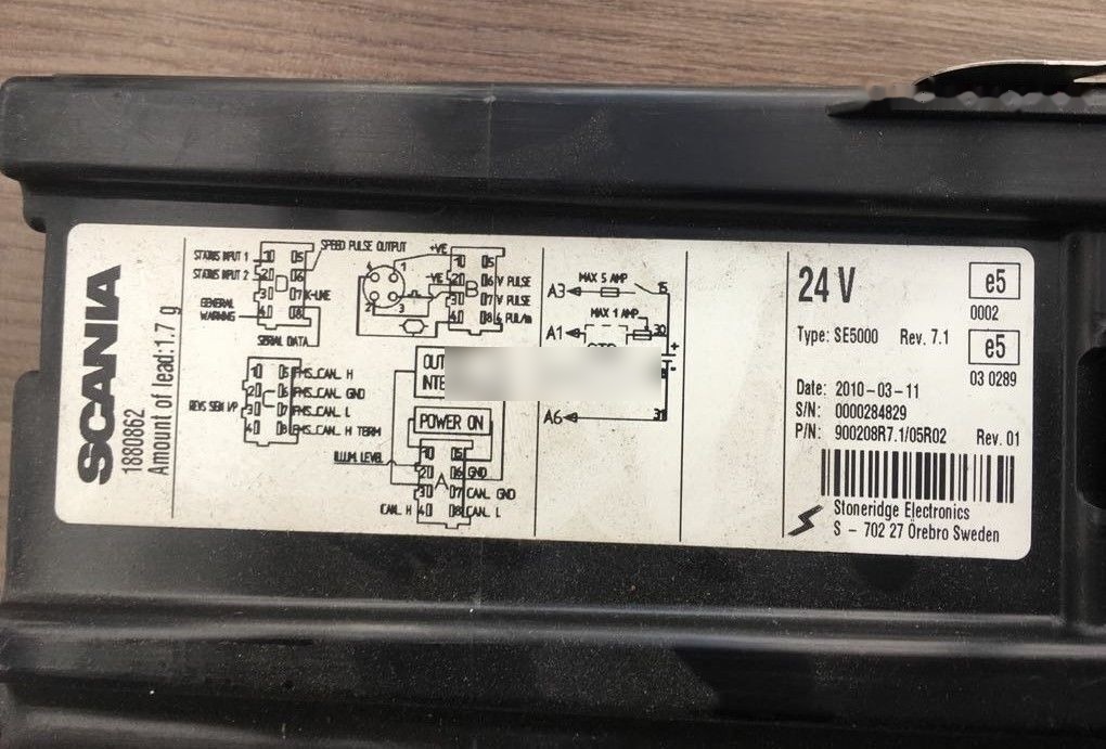 Scania SE5000, REV: 7.1 - Tacógrafo para Camión: foto 2 Scania SE5000, REV: 7.1 - Tacógrafo para Camión: foto 2