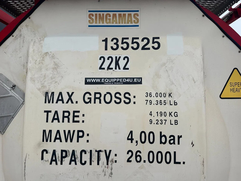 Tanque de almacenamiento para transporte de combustible SINGAMAS 20FT ISO, 26.000L/1-COMP/3 BAFFELS/3 manholes, 5Y inspection: 06/2027: foto 13