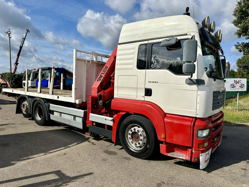 MAN TG 360 A 6x2 + KRAN ATLAS 100.1 A3 - PLATFORM 5m80 - E3 - LIFT-AXLE - FULL AIR SUSPENSION - ZF AS TRONIC - BE TRUCK - Camión caja abierta, Camión grúa: foto 1 MAN TG 360 A 6x2 + KRAN ATLAS 100.1 A3 - PLATFORM 5m80 - E3 - LIFT-AXLE - FULL AIR SUSPENSION - ZF AS TRONIC - BE TRUCK - Camión caja abierta, Camión grúa: foto 1