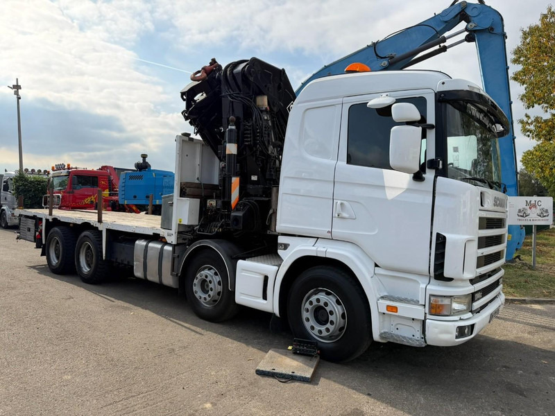 Scania 114C-380 8x4 + CRANE HIAB 700 E-5 - PLATFORM 6m80 + TWISTLOCKS - MANUAL - RETARDER - STEEL SPRING / BIG AXLE HUB REDUCTION - AP ACHSEN - Camión grúa: foto 2 Scania 114C-380 8x4 + CRANE HIAB 700 E-5 - PLATFORM 6m80 + TWISTLOCKS - MANUAL - RETARDER - STEEL SPRING / BIG AXLE HUB REDUCTION - AP ACHSEN - Camión grúa: foto 2