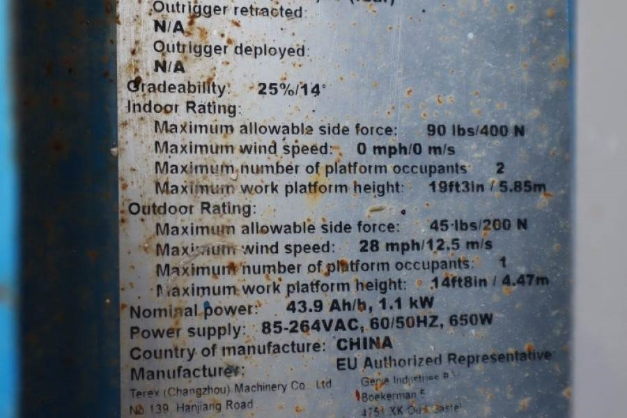 Genie GS1932 E-Drive Several In Stock, 8m Working Height - Plataforma de tijeras: foto 5 Genie GS1932 E-Drive Several In Stock, 8m Working Height - Plataforma de tijeras: foto 5
