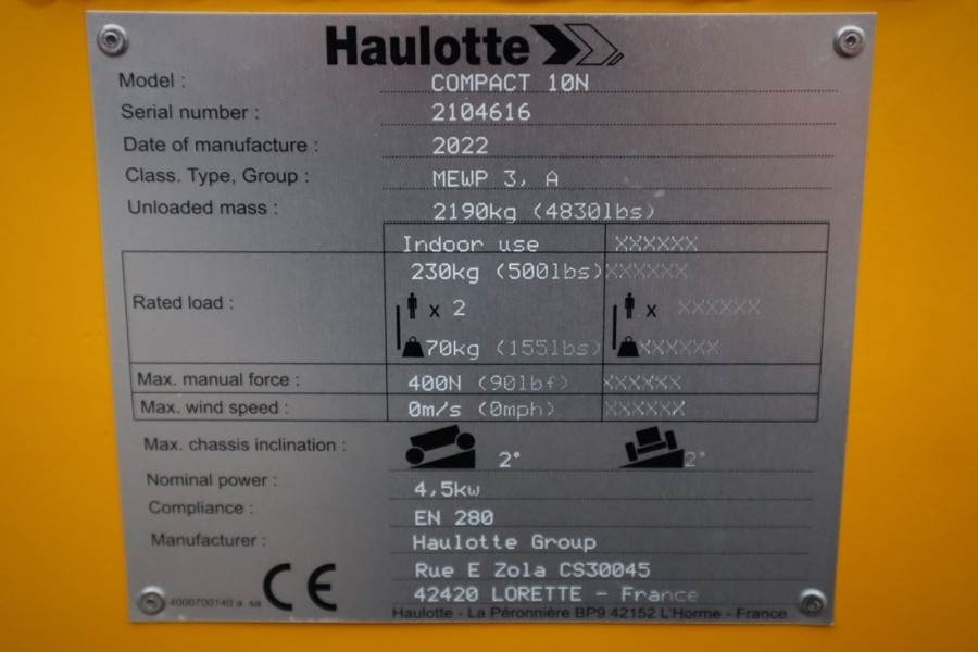 Haulotte Compact 10N Valid inspection, *Guarantee! Non Mark - Plataforma de tijeras: foto 5 Haulotte Compact 10N Valid inspection, *Guarantee! Non Mark - Plataforma de tijeras: foto 5