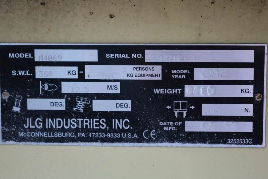 Plataforma de tijeras JLG M4069 Hybrid, 14.2m Working Height, 360kg Capacity: foto 6 Plataforma de tijeras JLG M4069 Hybrid, 14.2m Working Height, 360kg Capacity: foto 6