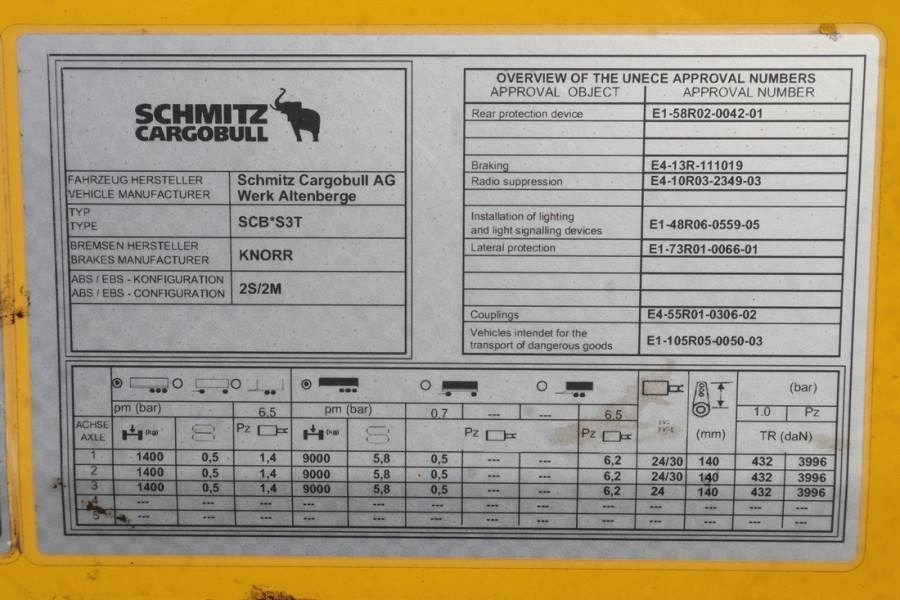 Remolque con toldo Schmitz CARG SCB3ST CoC Documents, TuV Loading Certificate: foto 7