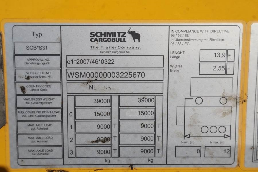 Remolque con toldo Schmitz CARG SCB3ST CoC Documents, TuV Loading Certificate: foto 6